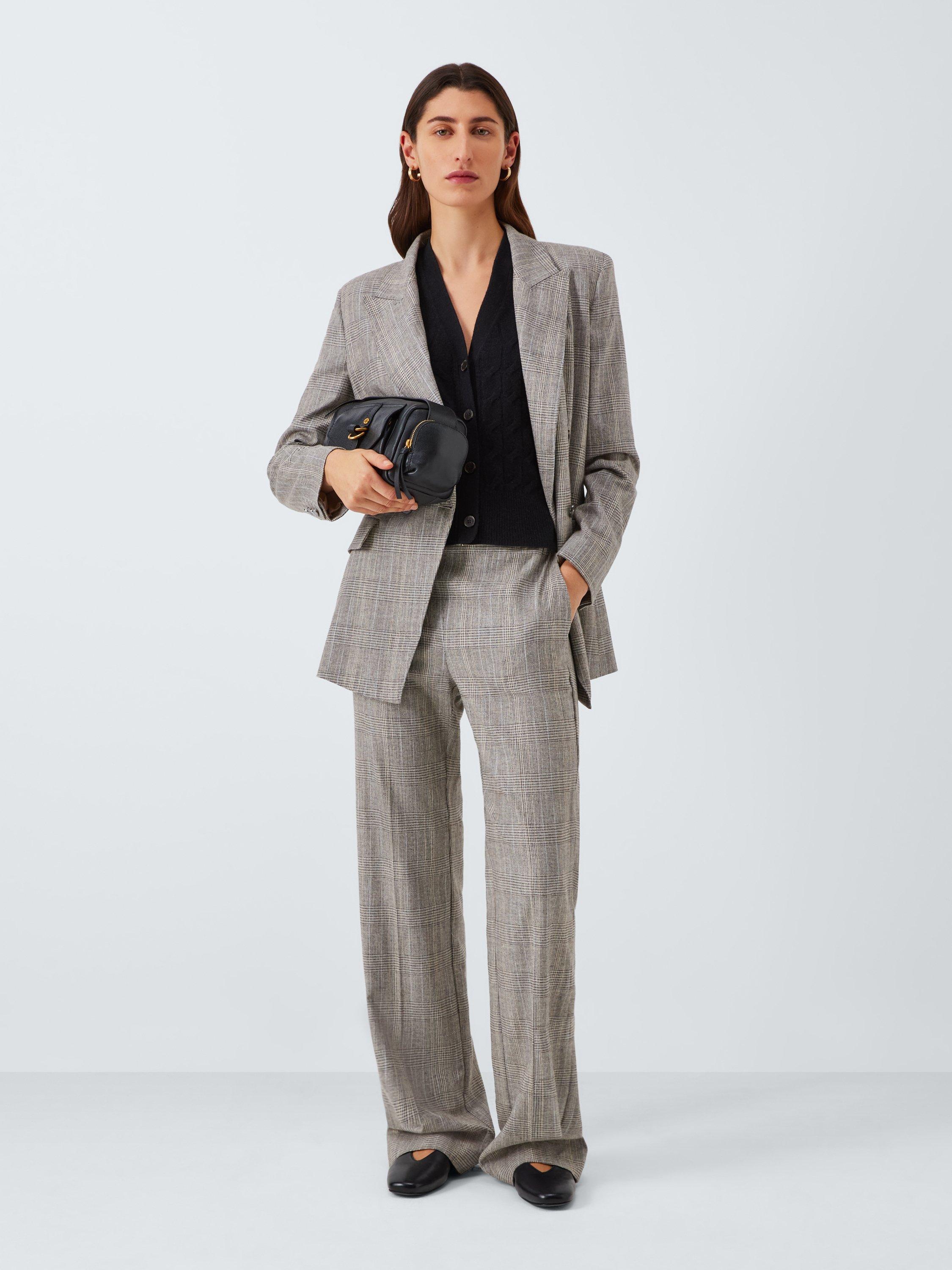 Product image 3 of 6, which shows Marella Elodia Wide Leg Drawstring Trousers, Light Grey, 10