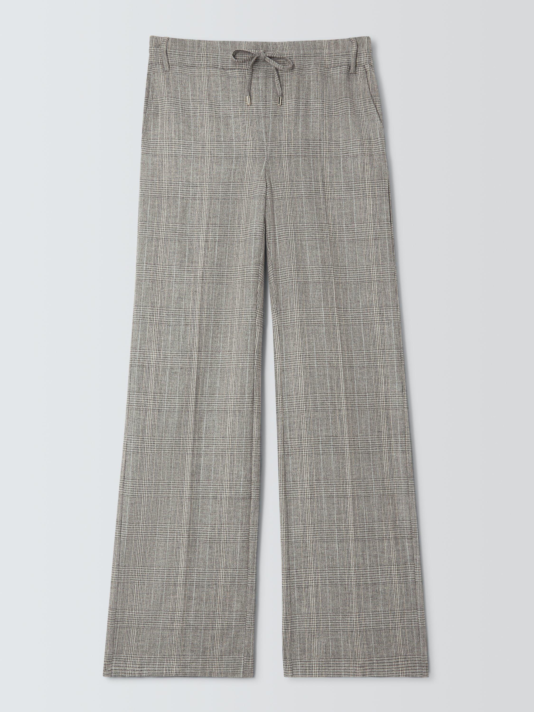 Product image 4 of 6, which shows Marella Elodia Wide Leg Drawstring Trousers, Light Grey, 10