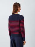 Marella Pace Wool Cashmere Blend Striped Jumper, Navy
