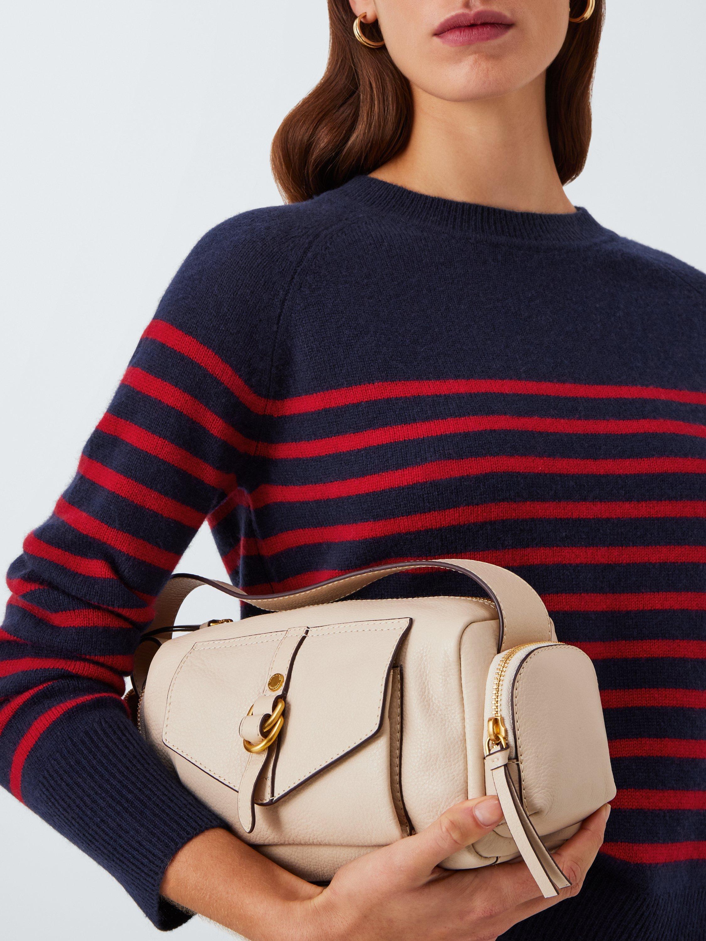 Product image 6 of 6, which shows Marella Pace Wool Cashmere Blend Striped Jumper, Navy, S
