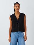 Marella Silvana Wool Cashmere Blend Knitted Waistcoat, Black