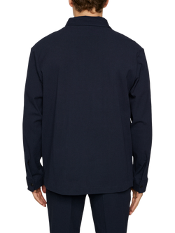 J.Lindeberg Celian Cotton Blend Regular Fit Seersucker Overshirt, JL Navy - view 2, Jl Navy