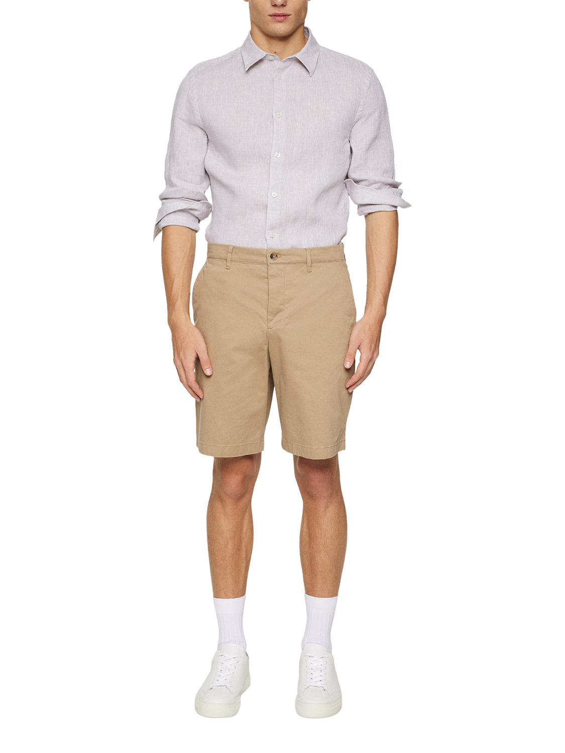Product image 3 of 5, which shows J.Lindeberg Shane Cotton Blend Shorts, Batique Khaki, 31R