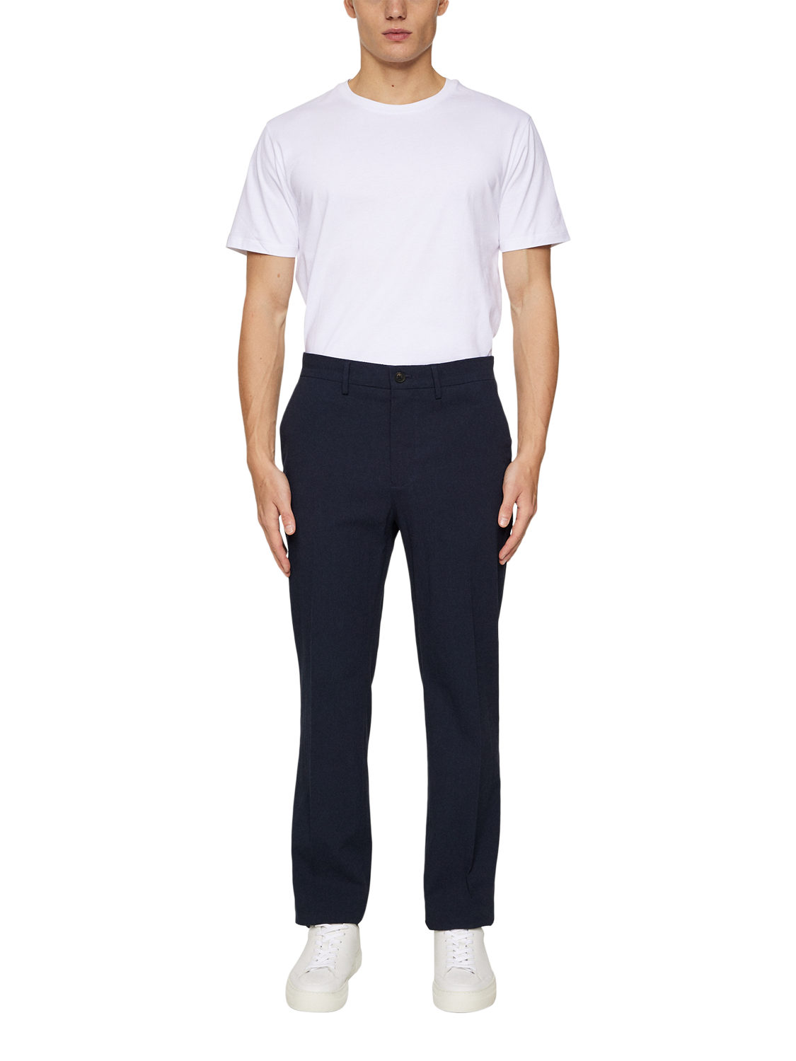 Product image 3 of 11, which shows J.Lindeberg Dropper Seersucker Trousers, Jl Navy, 36R