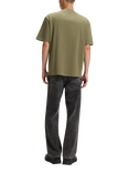HUGO BOSS Nieros Cotton Ribbed Crew Neck Single Jersey Small Logo T-Shirt, Mid Green