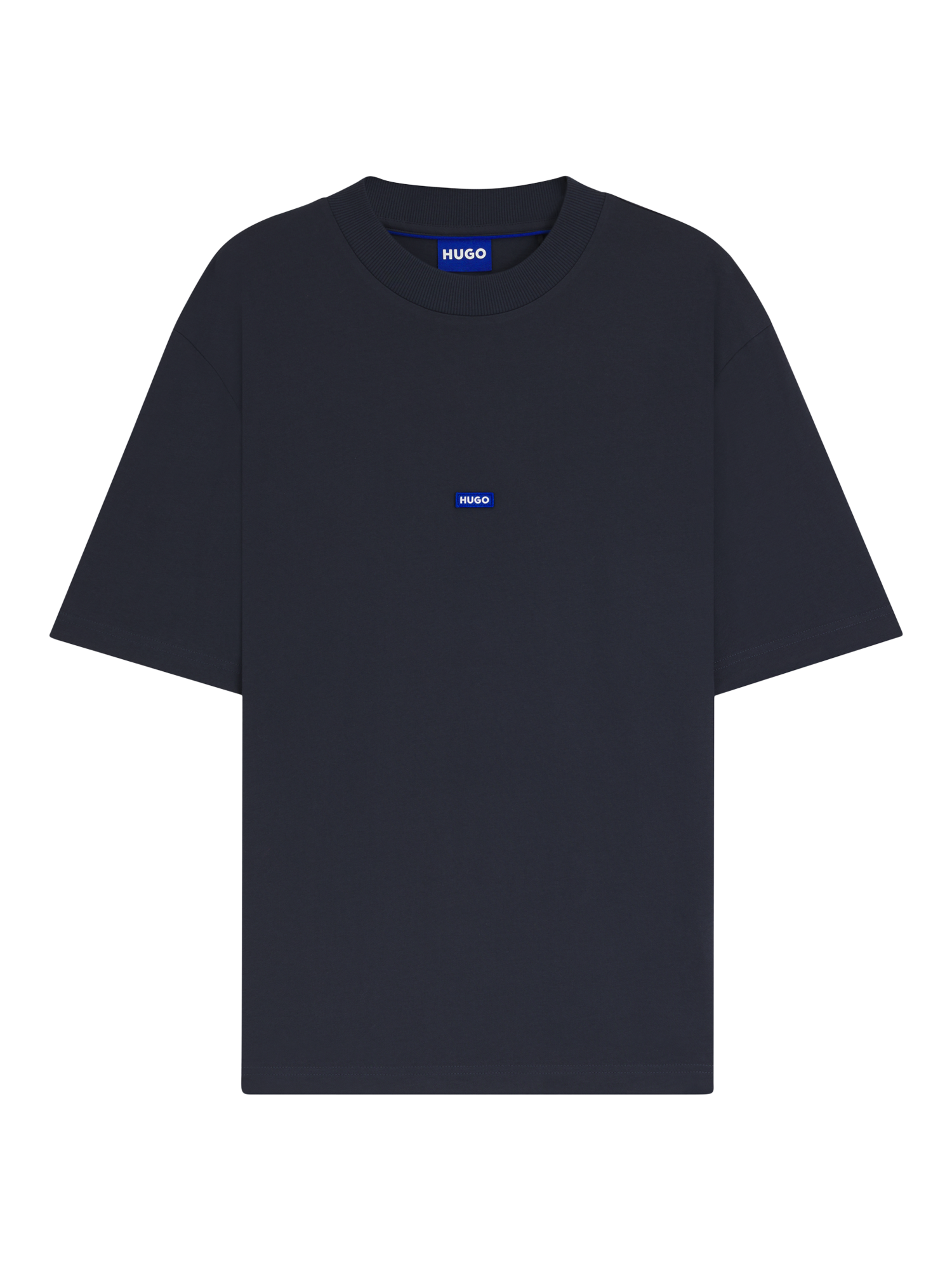 Product image 4 of 5, which shows HUGO BOSS HUGO Logo Cotton T-Shirt, Navy, XS