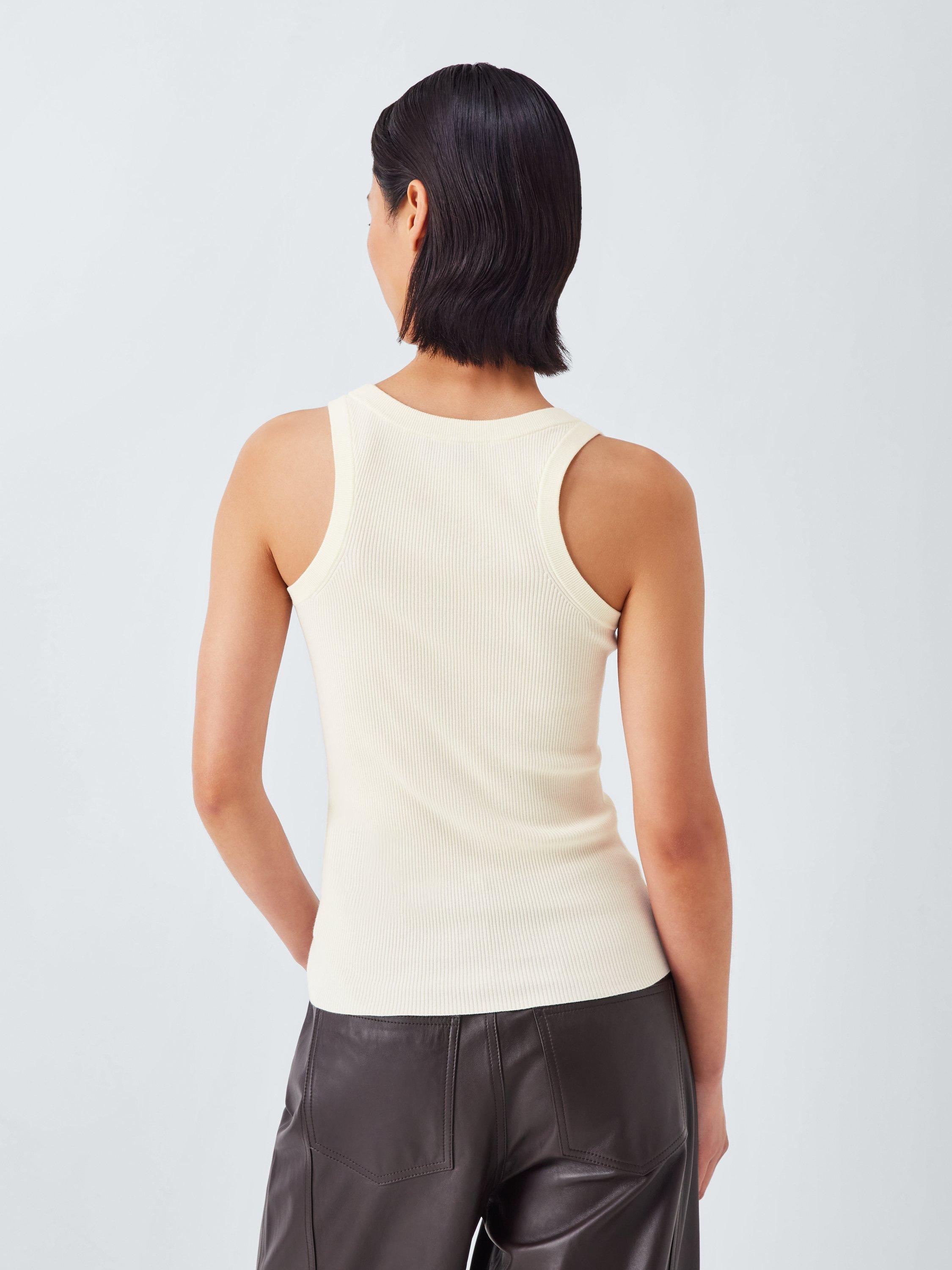 Product image 2 of 6, which shows Marella Elisa Scoop Neck Vest Top, White, XL