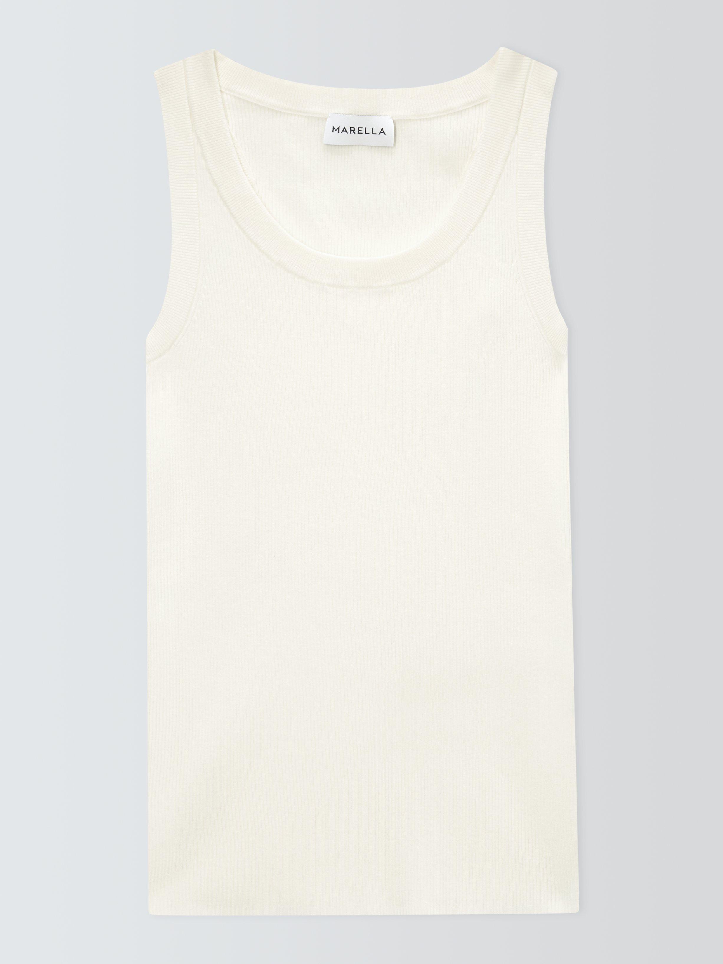 Product image 4 of 6, which shows Marella Elisa Scoop Neck Vest Top, White, XL