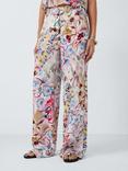 Marella Arabba Floral Wide-Leg Viscose Trousers, Pink