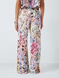Marella Arabba Floral Wide-Leg Viscose Trousers, Pink