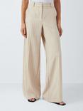 Marella Skipper Pinstripe Wide Leg Trousers, Ecru