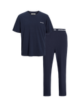 Jack & Jones Kids' Cotton T-Shirt Pyjamas, Navy Blazer, Navy Blazer