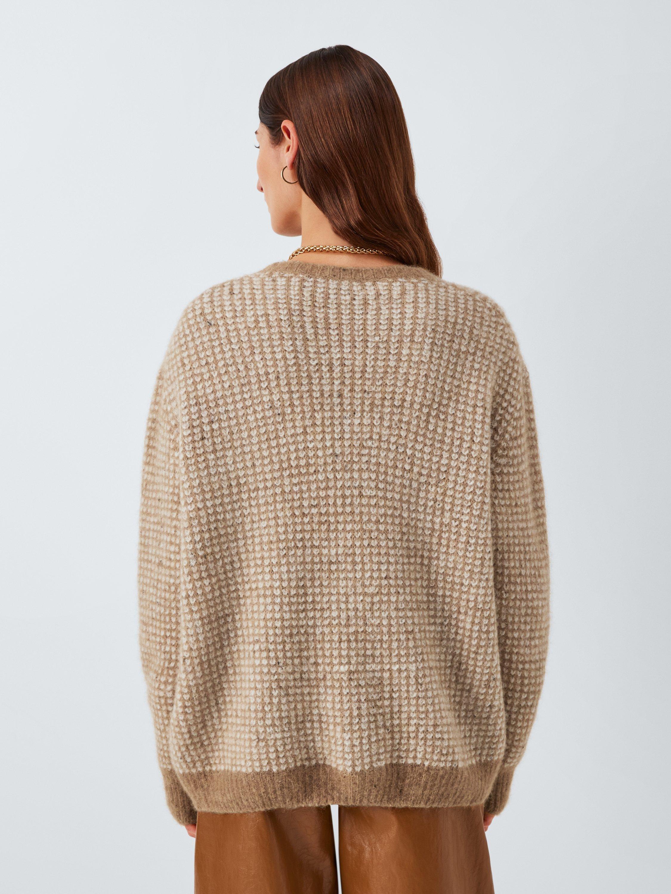 Product image 2 of 6, which shows Marella Jonny Textured Jumper, Hazelnut Brown, S