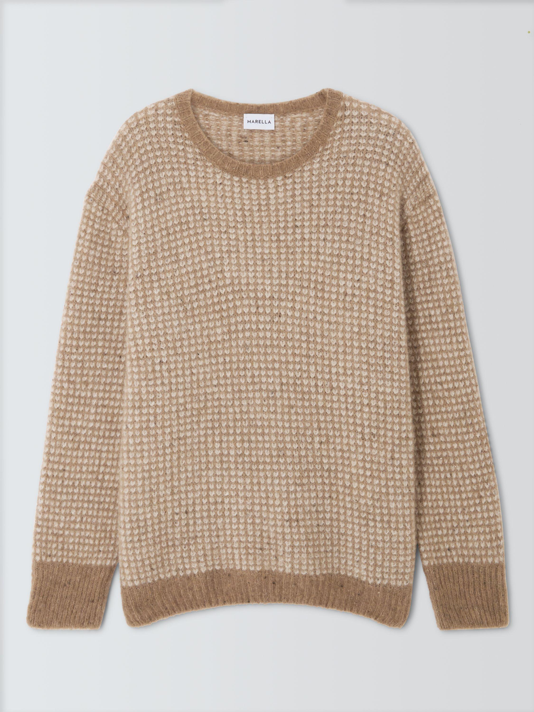 Product image 4 of 6, which shows Marella Jonny Textured Jumper, Hazelnut Brown, S