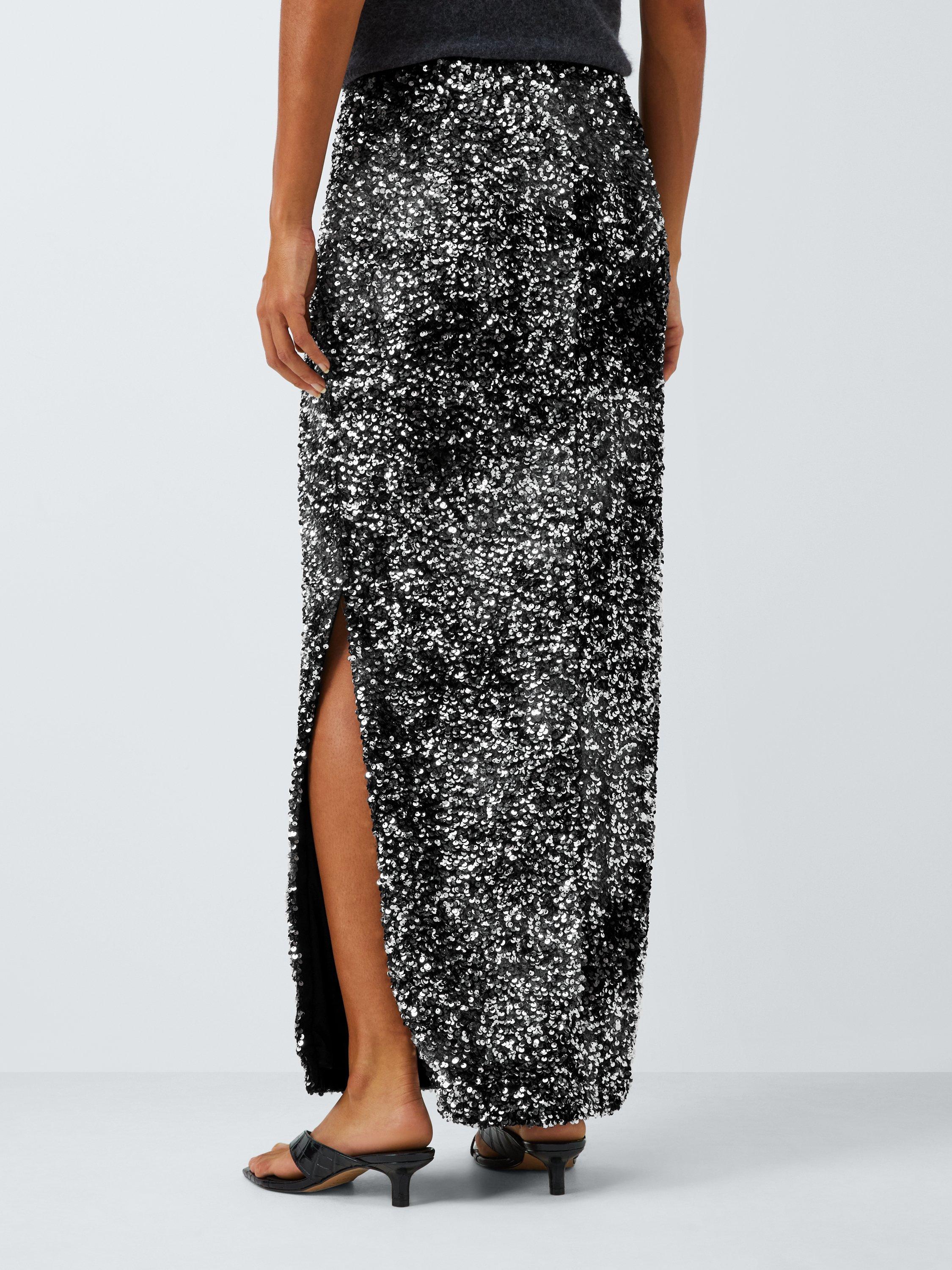 Product image 2 of 6, which shows Marella Jancy 2 Embellished Maxi Skirt, Grey, M