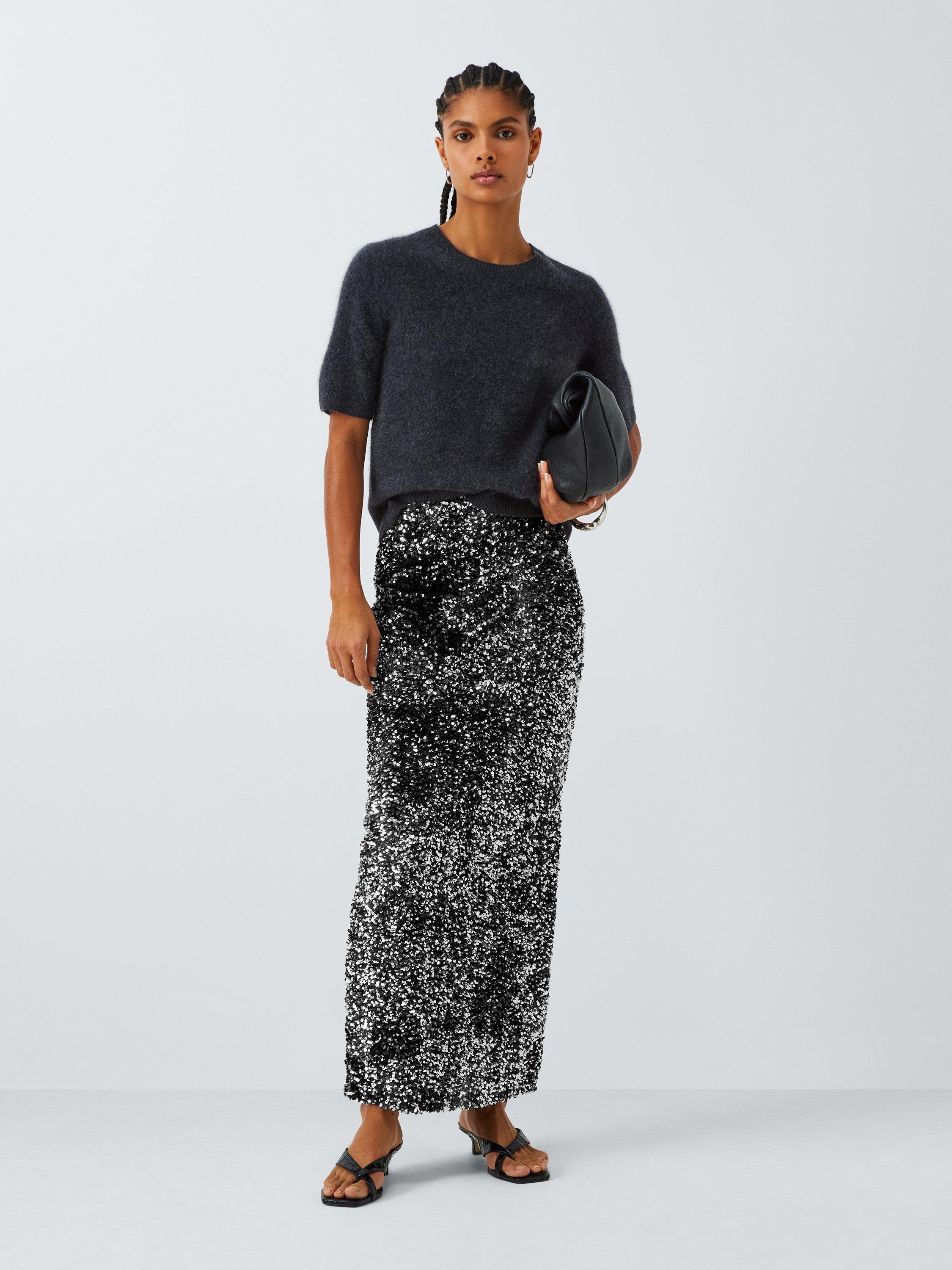 Product image 3 of 6, which shows Marella Jancy 2 Embellished Maxi Skirt, Grey, M