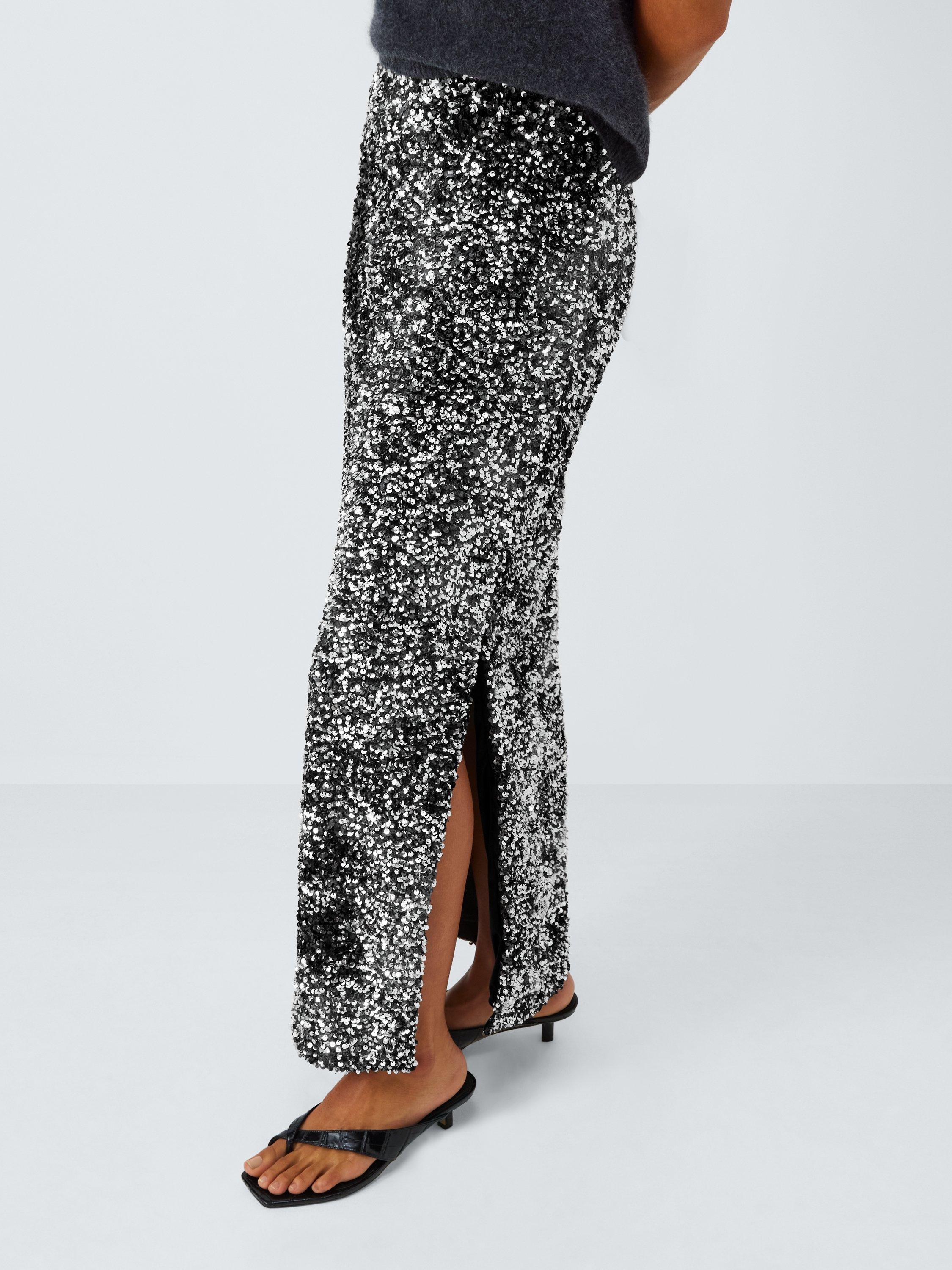 Product image 6 of 6, which shows Marella Jancy 2 Embellished Maxi Skirt, Grey, M