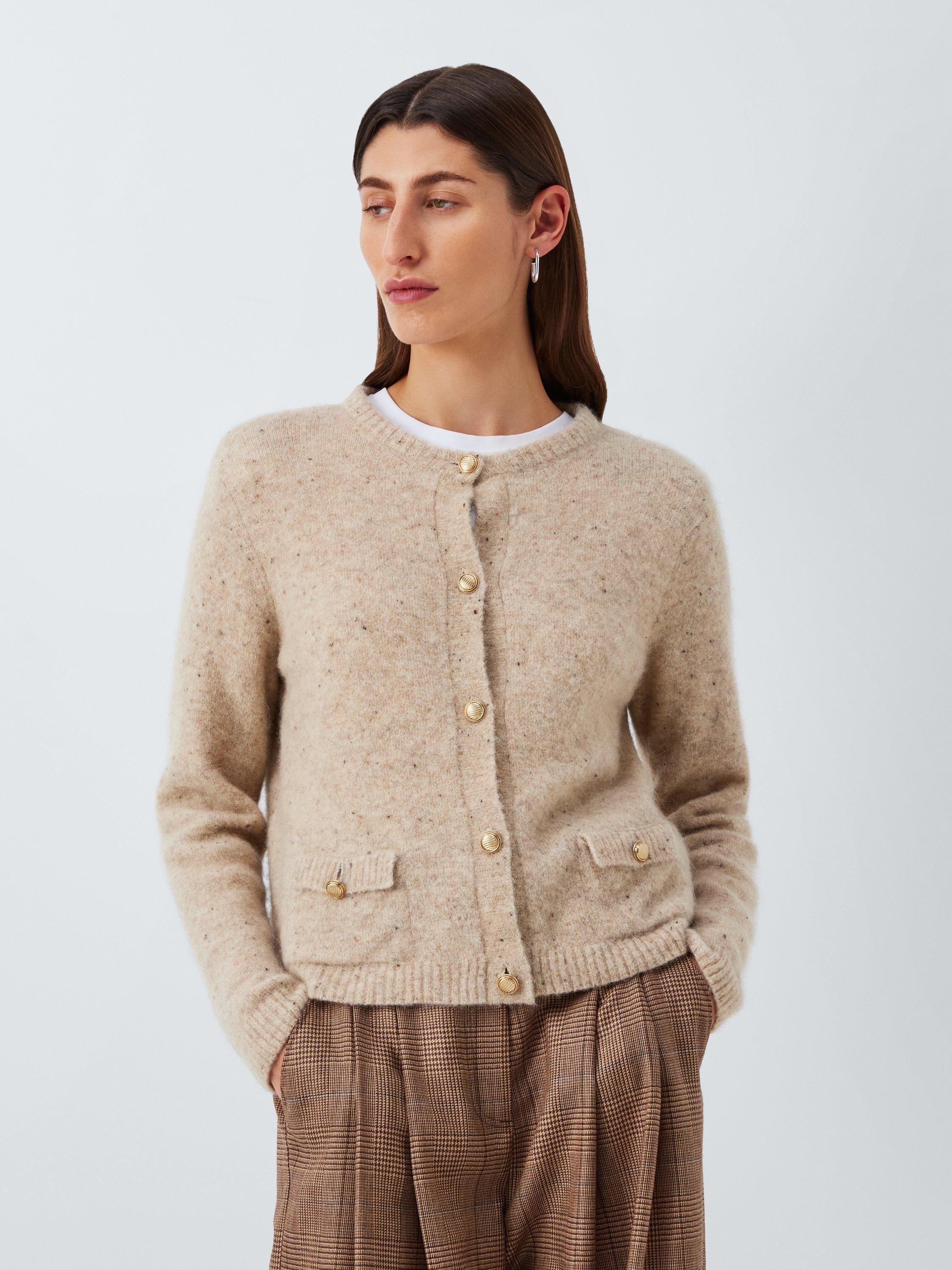 Marella Davina Round Neck Cardigan, Camel