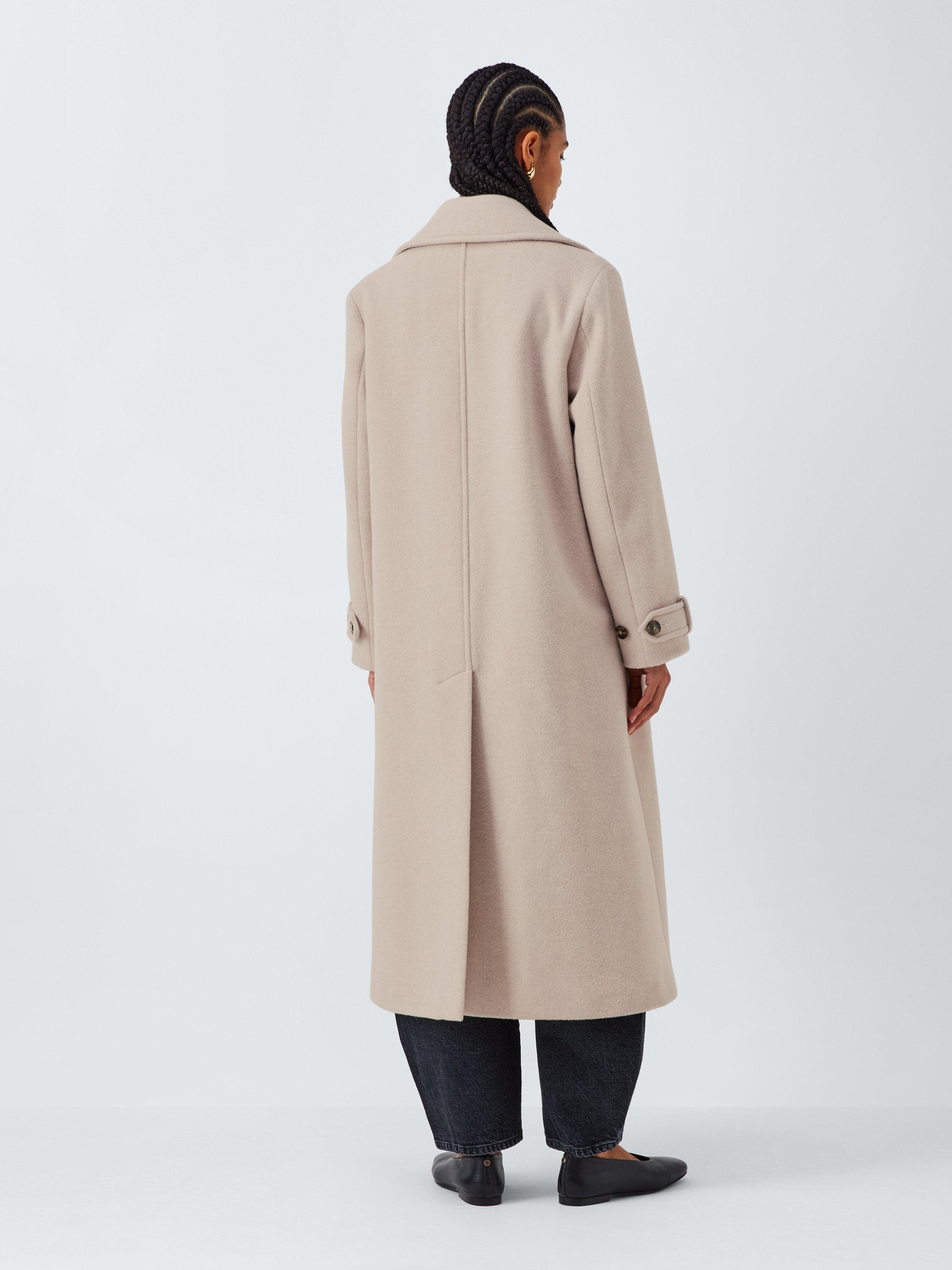 Marella Balcone Double Breasted Wool Blend Coat, Ivory