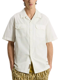 WOOLRICH Pima Cotton Regular Fit Camp Collar Shirt, Jet Stream