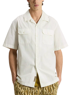 WOOLRICH Pima Cotton Regular Fit Camp Collar Shirt, Jet Stream, Jet Stream