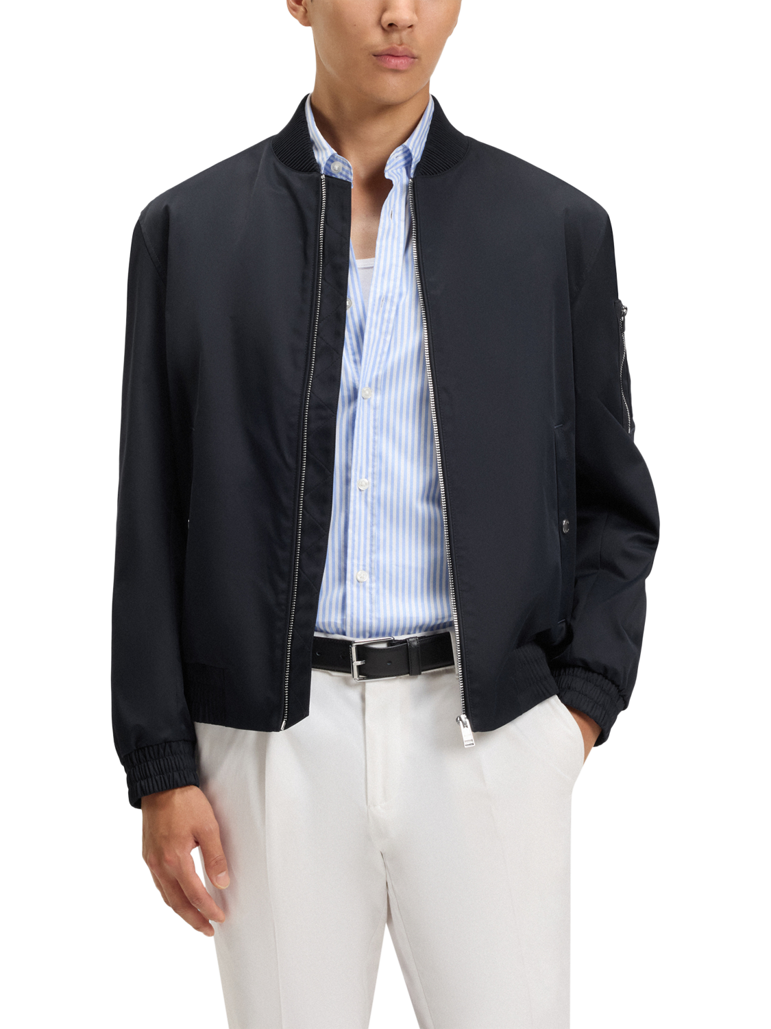 Product image 1 of 6, which shows BOSS Bomber Jacket, Dark Blue, 36R