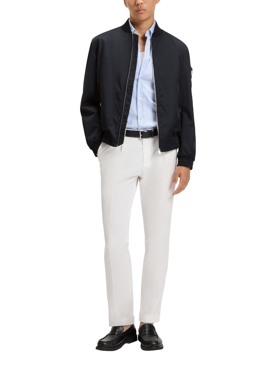 Product image 3 of 6, which shows BOSS Bomber Jacket, Dark Blue, 36R