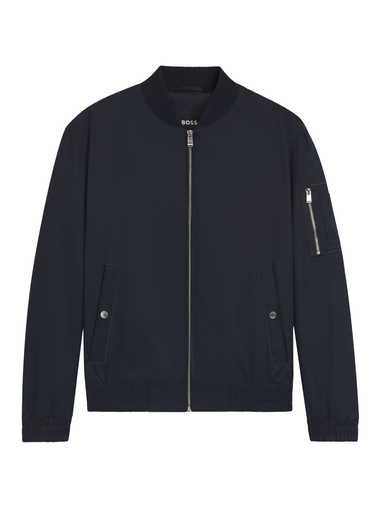 Product image 4 of 6, which shows BOSS Bomber Jacket, Dark Blue, 36R
