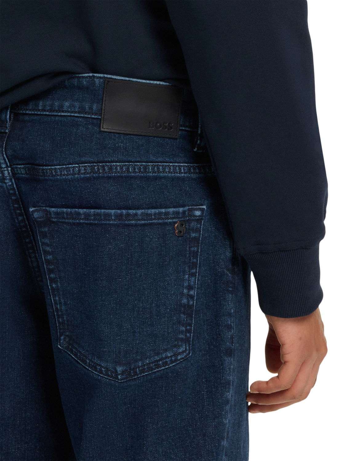 Product image 5 of 6, which shows HUGO BOSS BOSS Regular Fit Jeans, Navy, 33L
