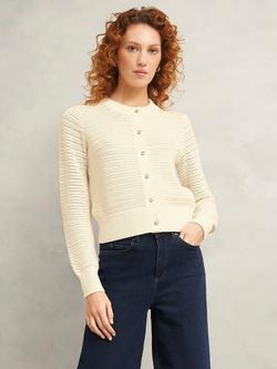 Hobbs Felicity Pure Cotton Cardigan, Warm Ivory