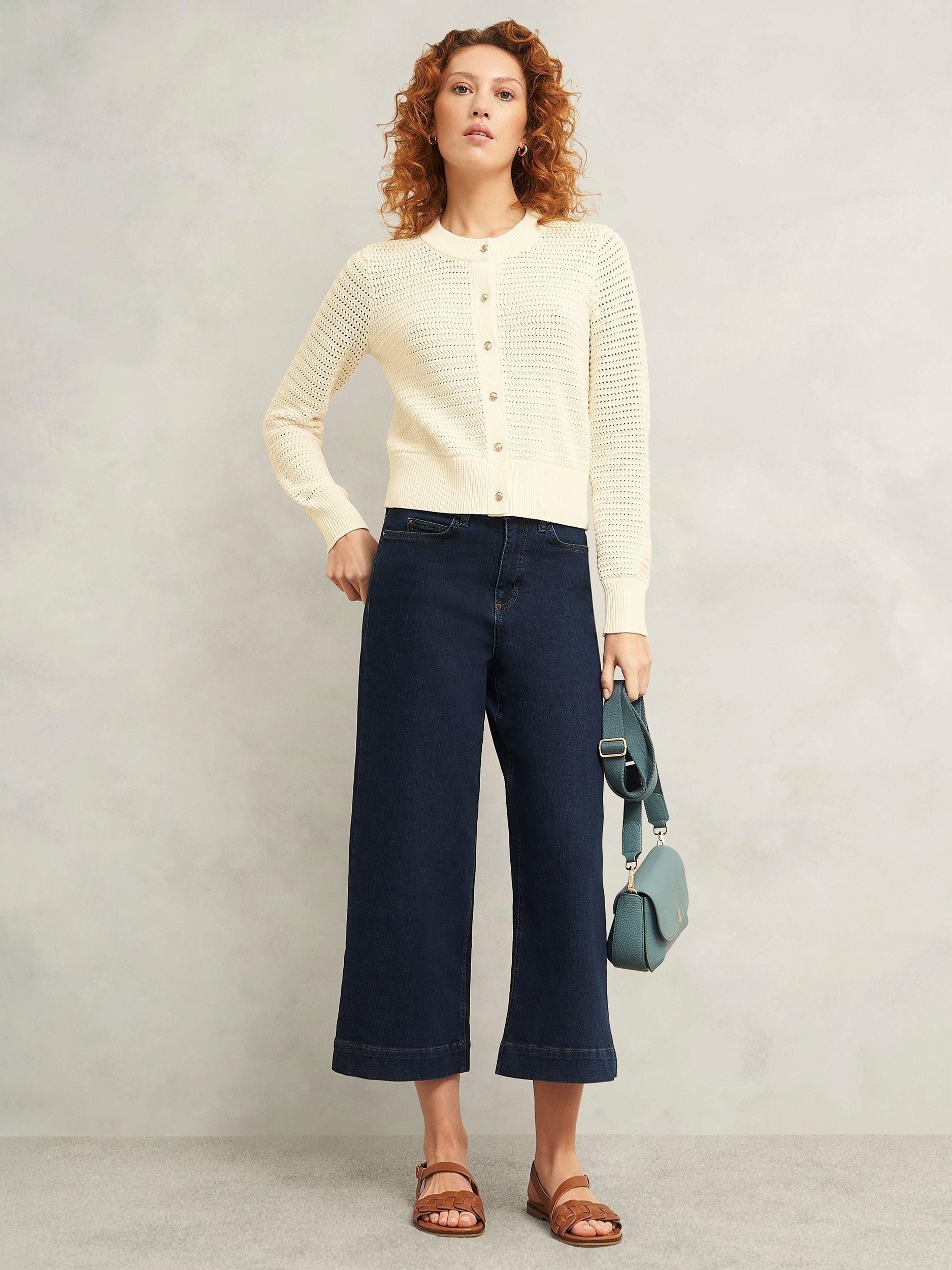 Product image 6 of 6, which shows Hobbs Felicity Pure Cotton Cardigan, Warm Ivory, L