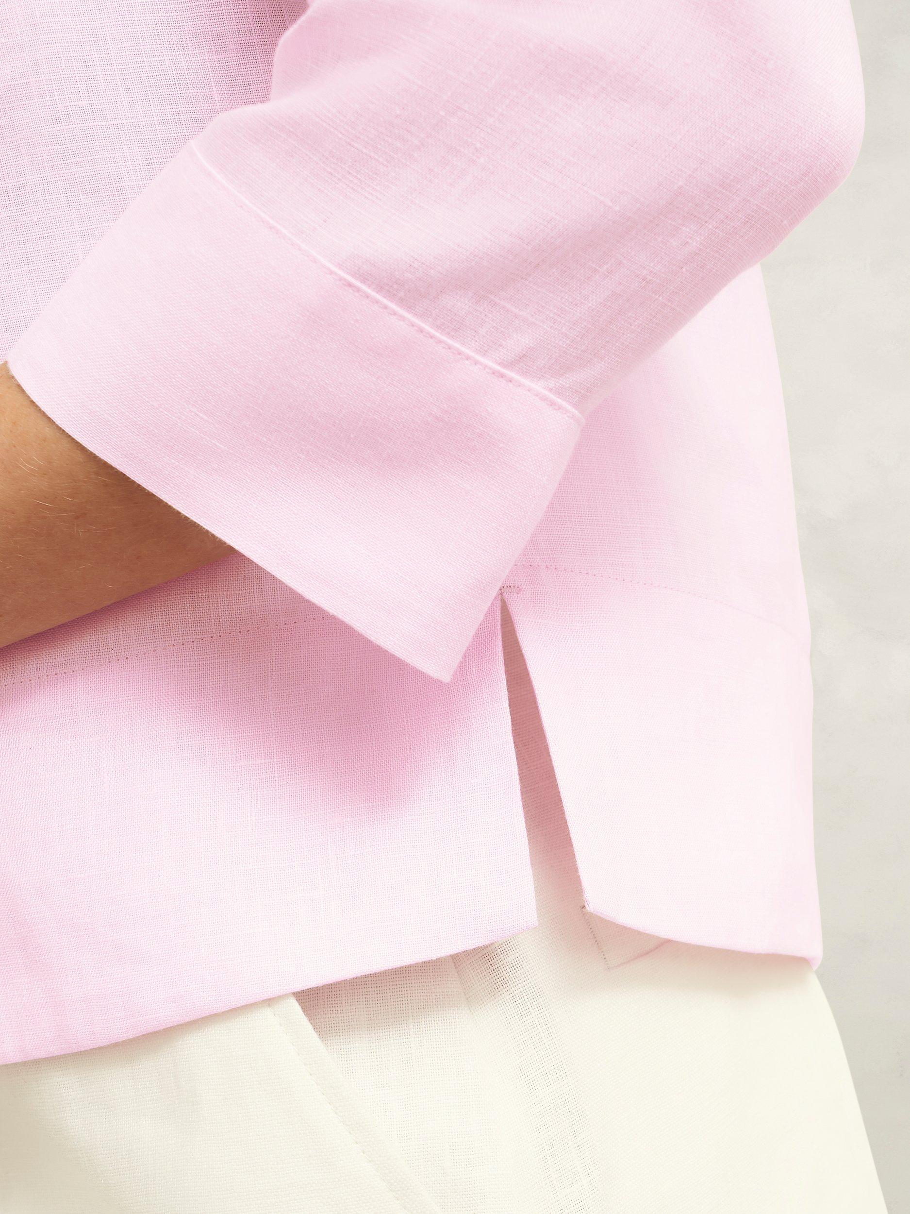 Product image 3 of 6, which shows Hobbs Nita Pure Linen Shirt, Wisteria Pink, 10