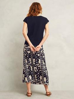 Hobbs Addison Knitted Short Sleeve Top - view 2, Hobbs Navy