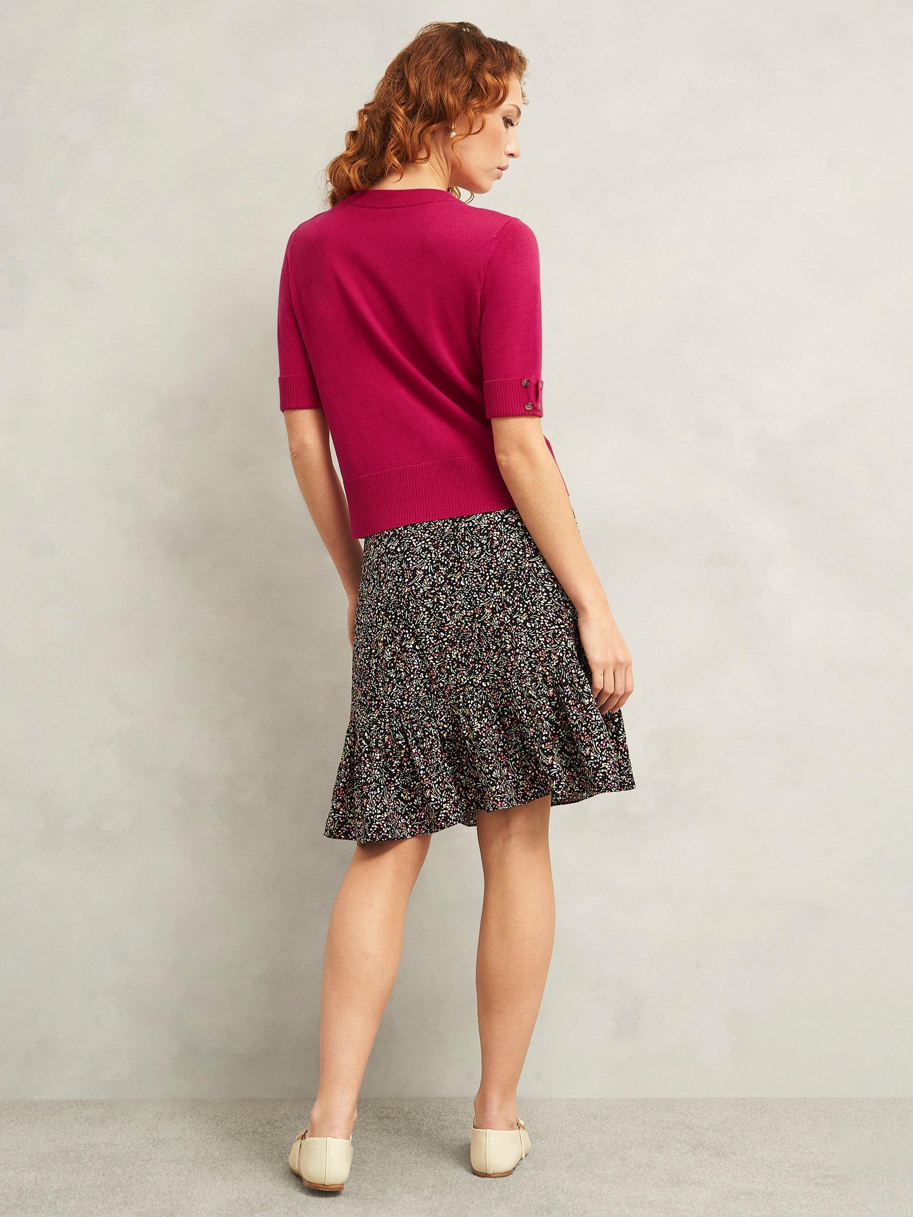 Product image 2 of 6, which shows Hobbs Leanne Knitted Top, Zinnia Pink, S