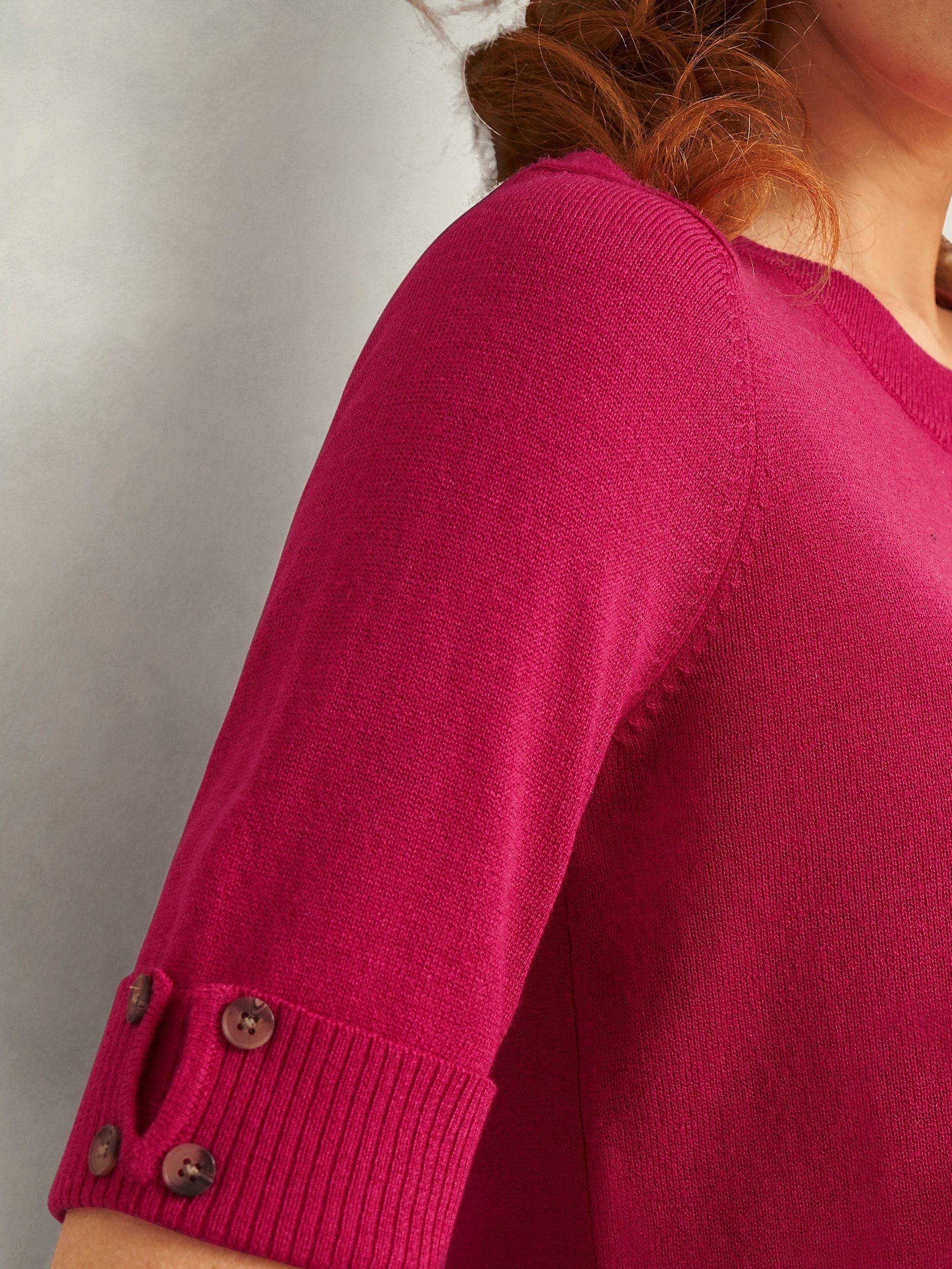 Product image 3 of 6, which shows Hobbs Leanne Knitted Top, Zinnia Pink, S