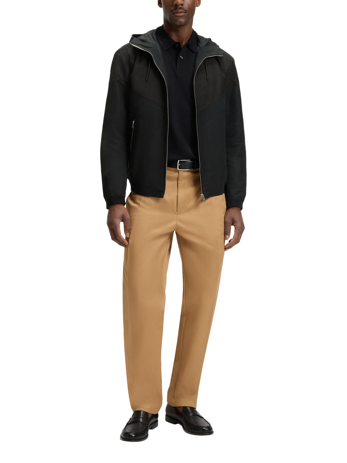 Product image 3 of 6, which shows BOSS Zip Through Funnel Neck Jacket, Black, 38R