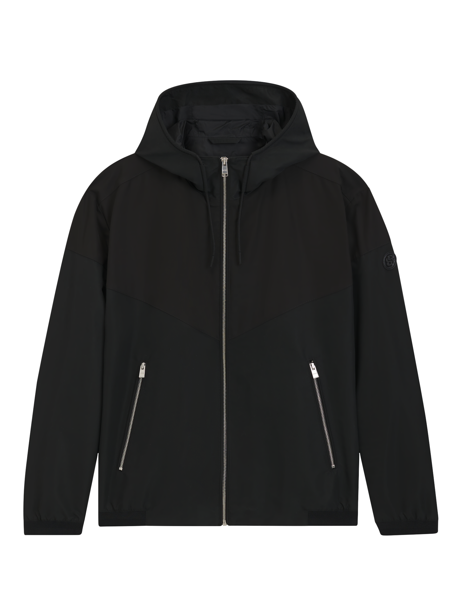 Product image 4 of 6, which shows BOSS Zip Through Funnel Neck Jacket, Black, 38R
