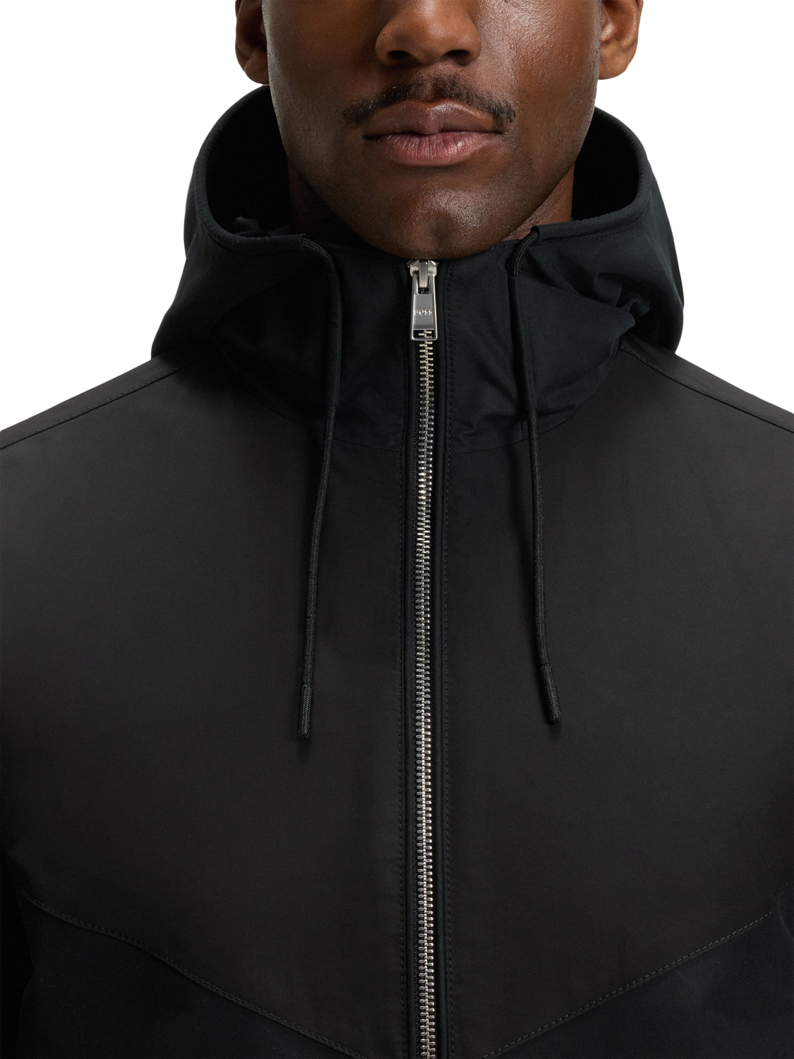 Product image 5 of 6, which shows BOSS Zip Through Funnel Neck Jacket, Black, 38R