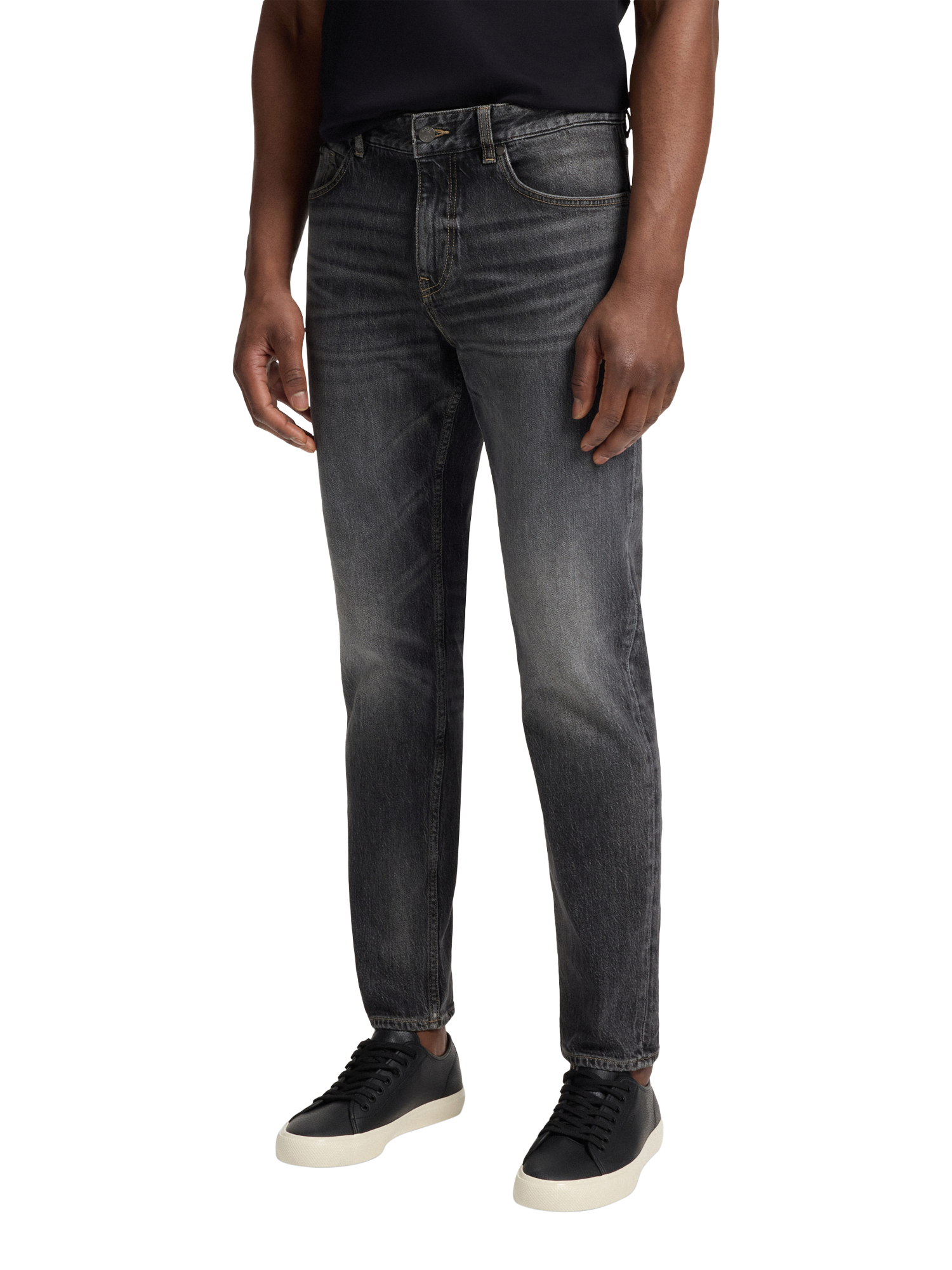 Product image 1 of 5, which shows BOSS Cotton Blend Denim Jeans, Charcoal, 36R
