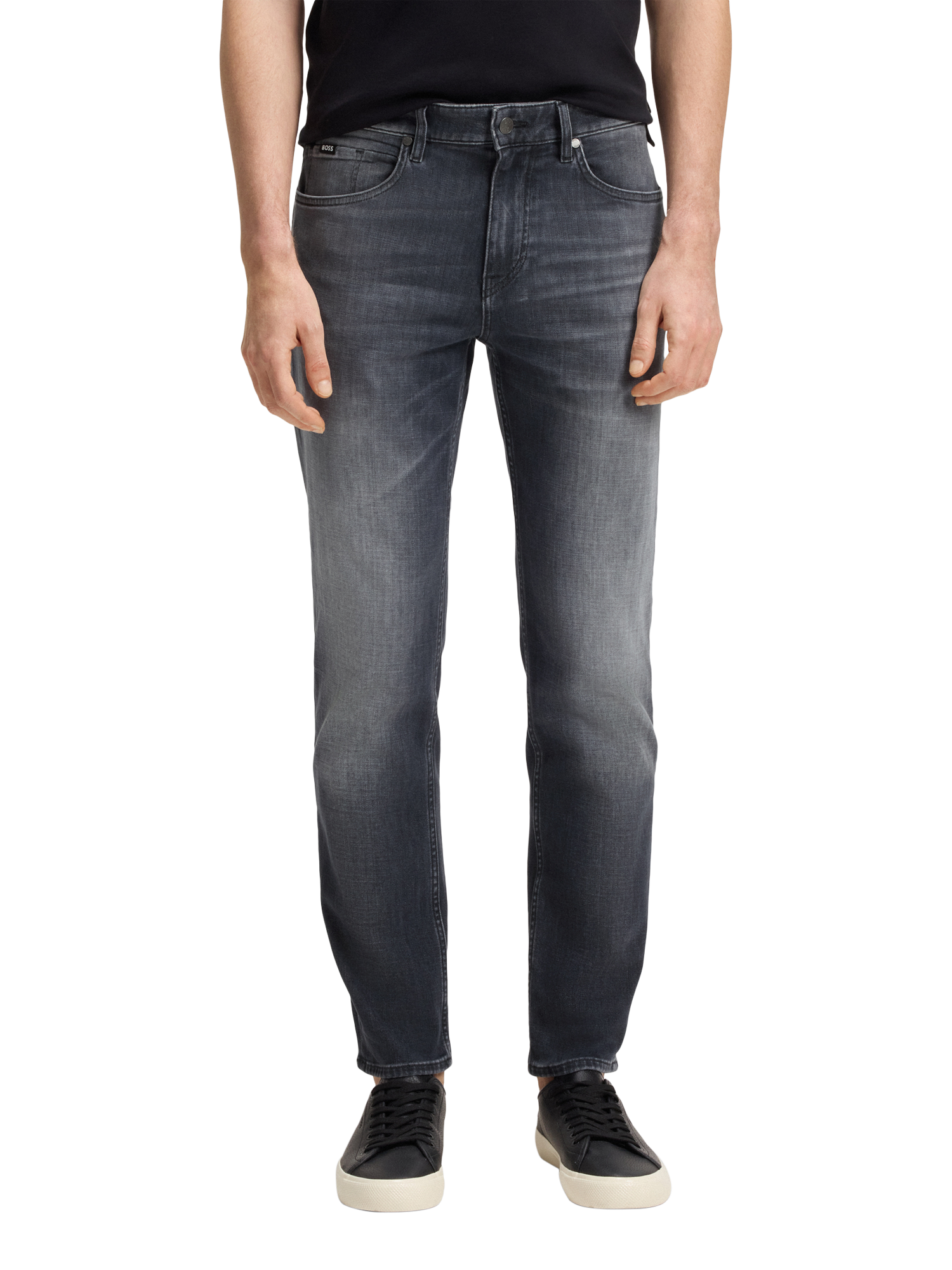 Product image 1 of 6, which shows HUGO BOSS BOSS Contemporary Regular Fit Jeans, Black, 32R