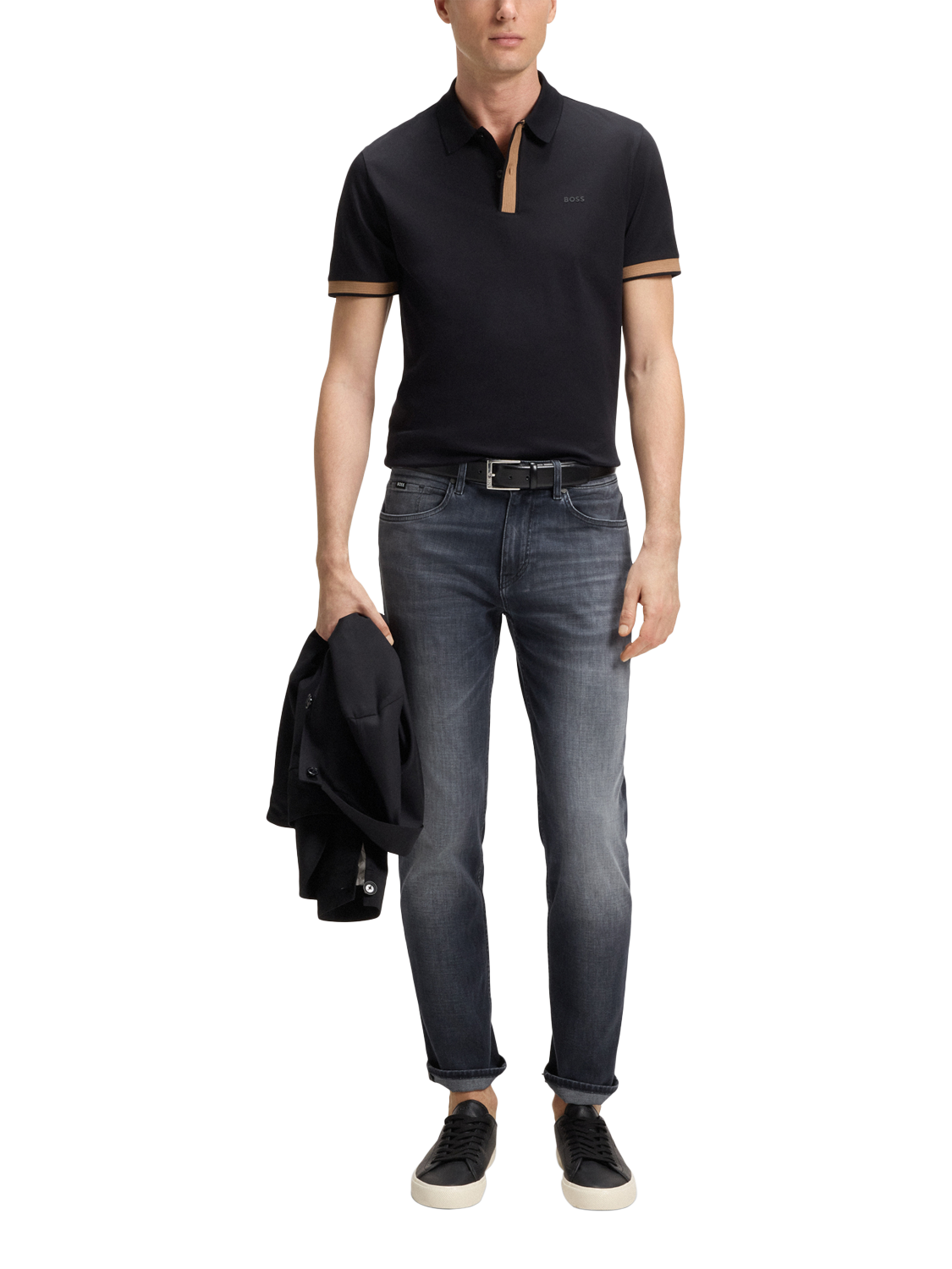 Product image 3 of 6, which shows HUGO BOSS BOSS Contemporary Regular Fit Jeans, Black, 32R