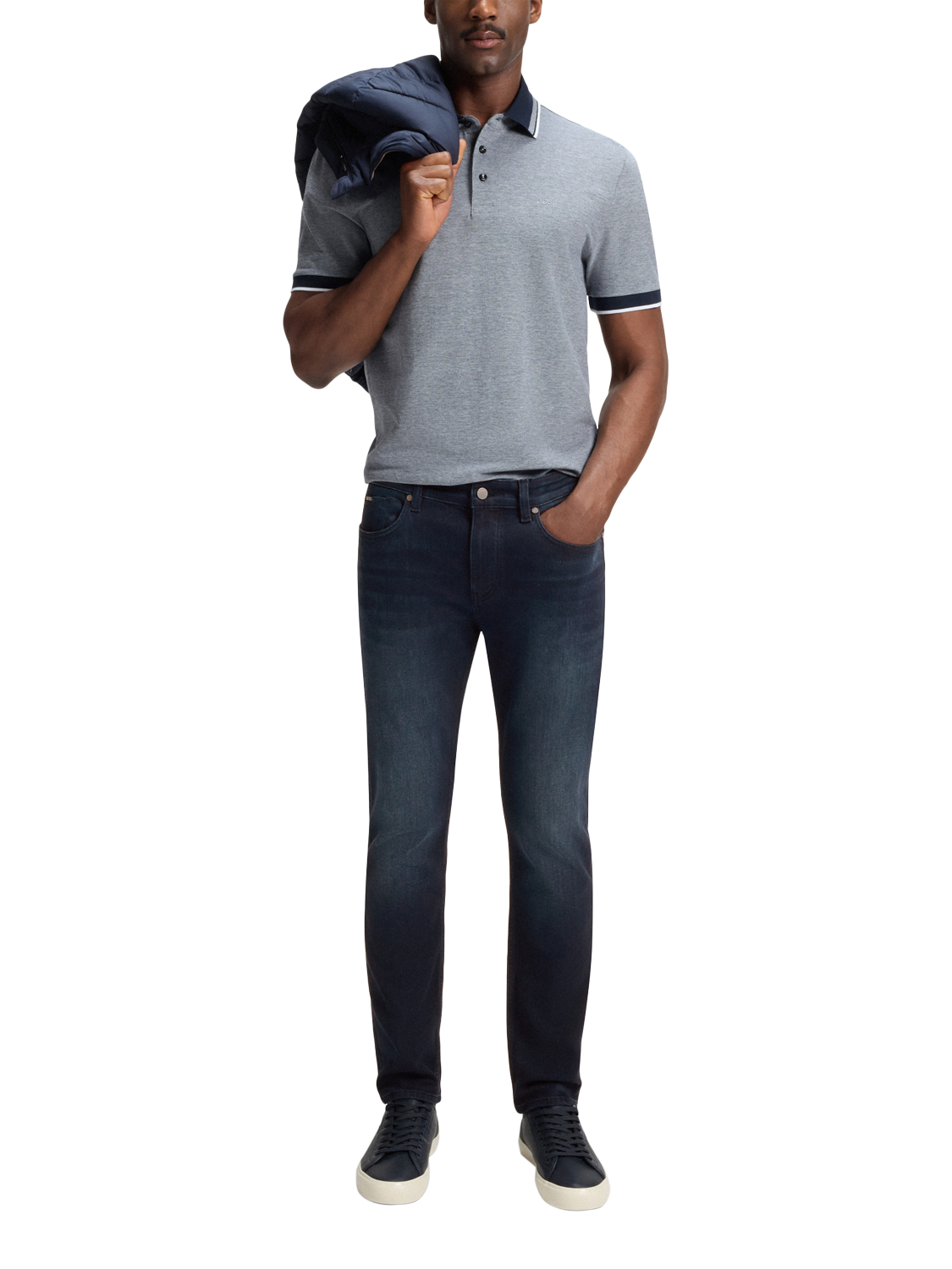 Product image 3 of 6, which shows HUGO BOSS BOSS Performance Slim Fit Jeans, Navy, 32R