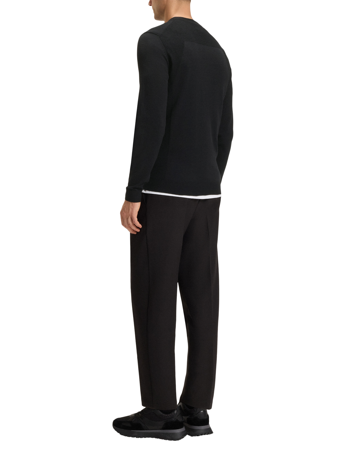 Product image 2 of 5, which shows BOSS Cotton Blend Crew Neck Jumper, Black/Multi, XL