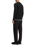 BOSS Cotton Blend Crew Neck Jumper, Black/Multi