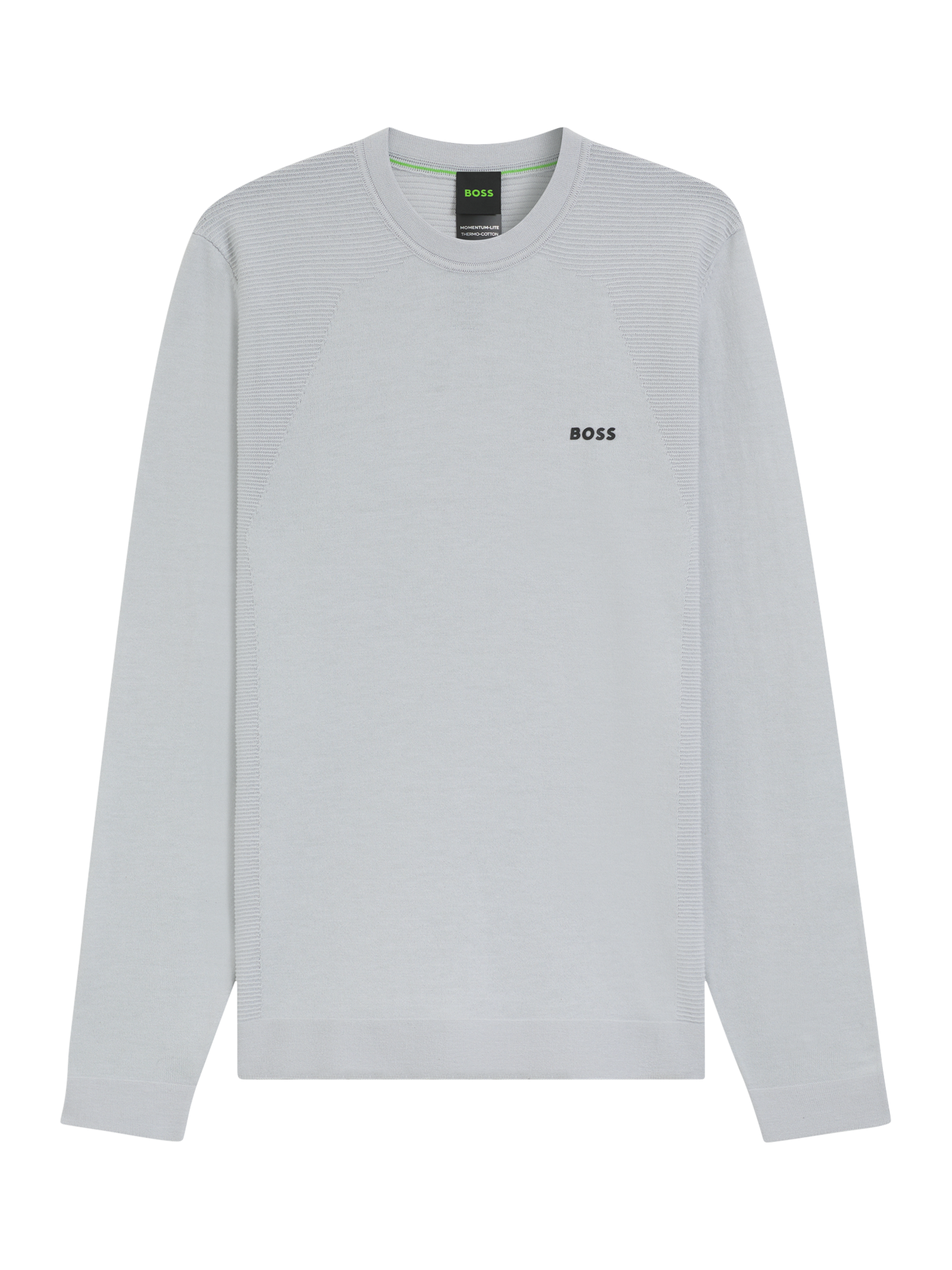 Product image 4 of 5, which shows HUGO BOSS BOSS Crew Neck Cotton Blend Jumper, Light Grey, L