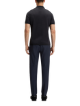 BOSS Tech-Flex Zip-Neck Knit Polo Shirt, Dark Blue