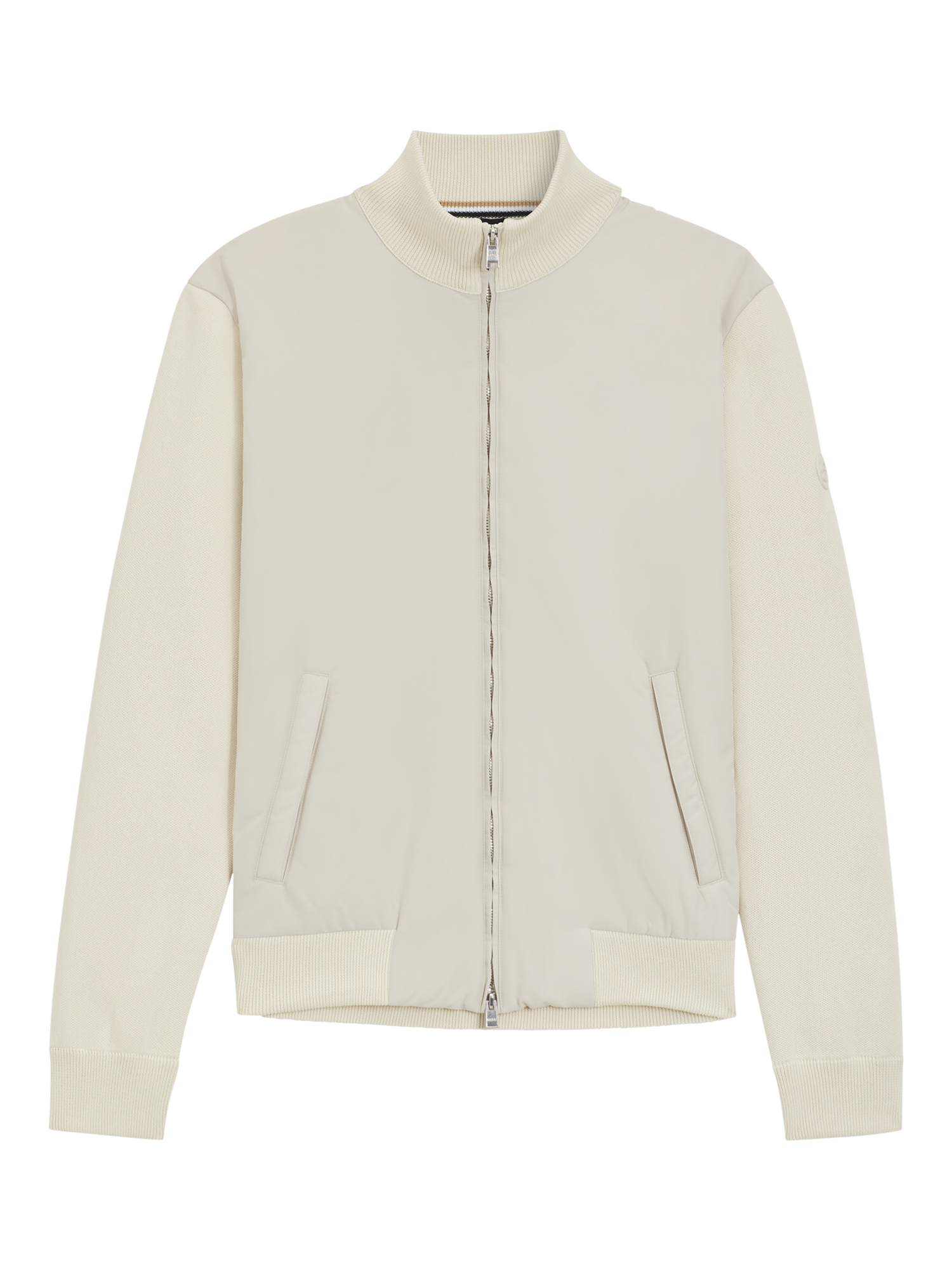 Product image 4 of 6, which shows HUGO BOSS Funnel Neck Cardigan, Open White, S