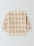 John Lewis Baby Diamond Check Jumper, Natural