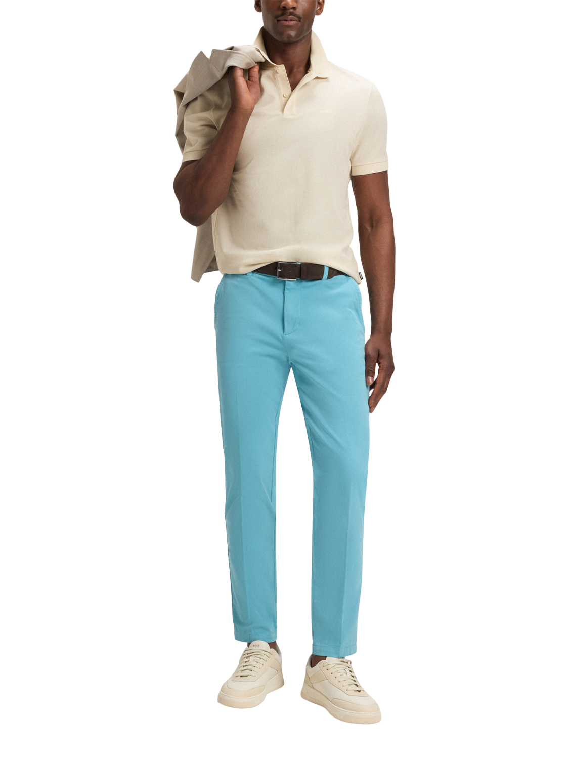 Product image 3 of 5, which shows BOSS Pallas Regular Fit Polo Shirt, Natural, S