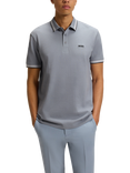 BOSS Cotton Regular Fit Short Sleeve Polo Shirt, Dark Grey
